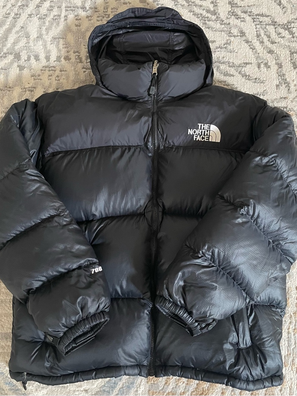 The North Face 700 Goose Down Puffer Jacket Mens XL Full Zip Hooded Black